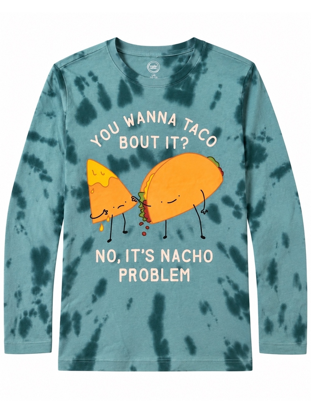 Wonder Nation Kids L 10-12 Taco Nacho Problem Tie Dye Long Sleeve Shirt NWT
